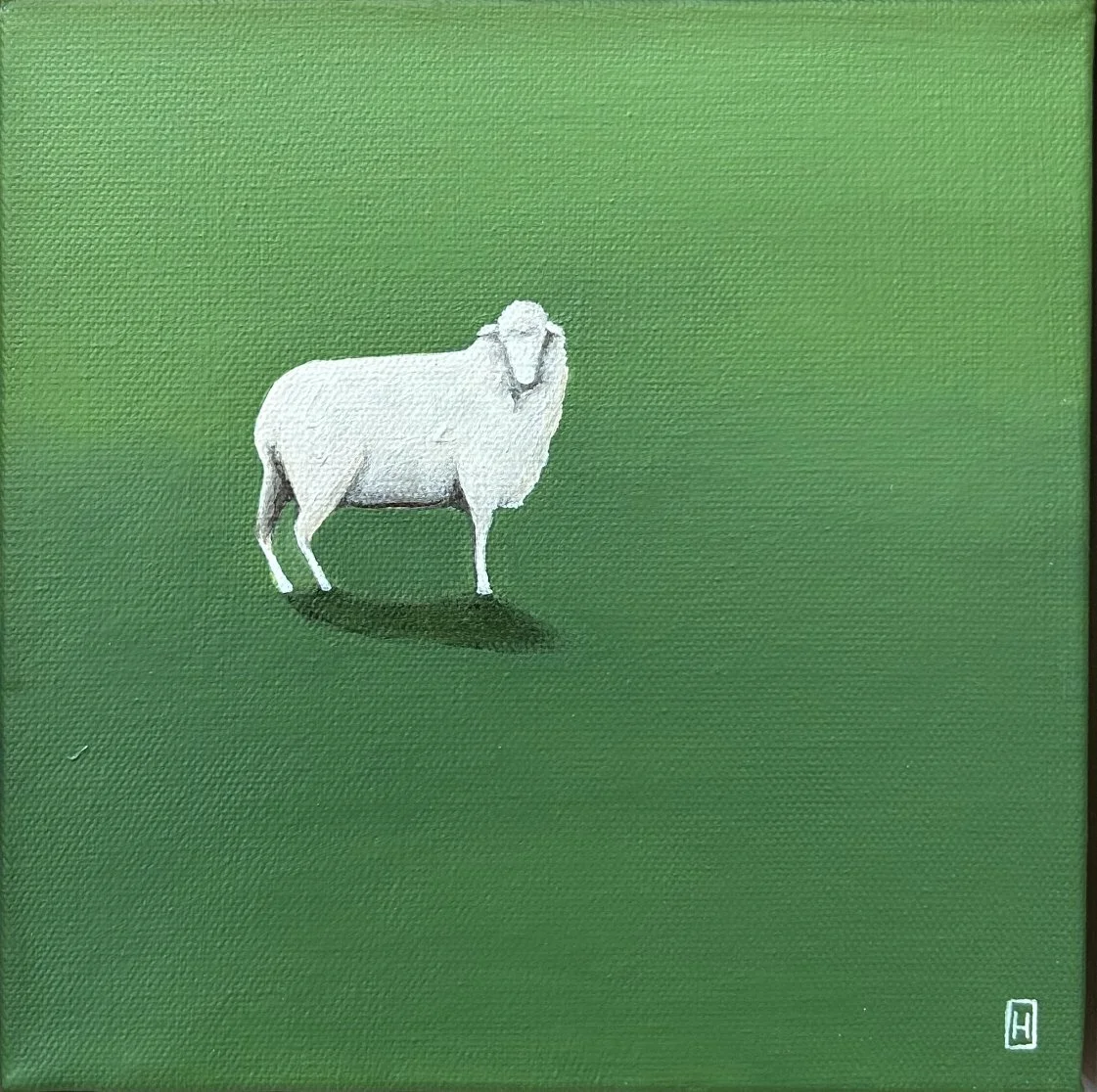 HARRIET MORT 23 x 23 cm framed acrylic on canvas $450