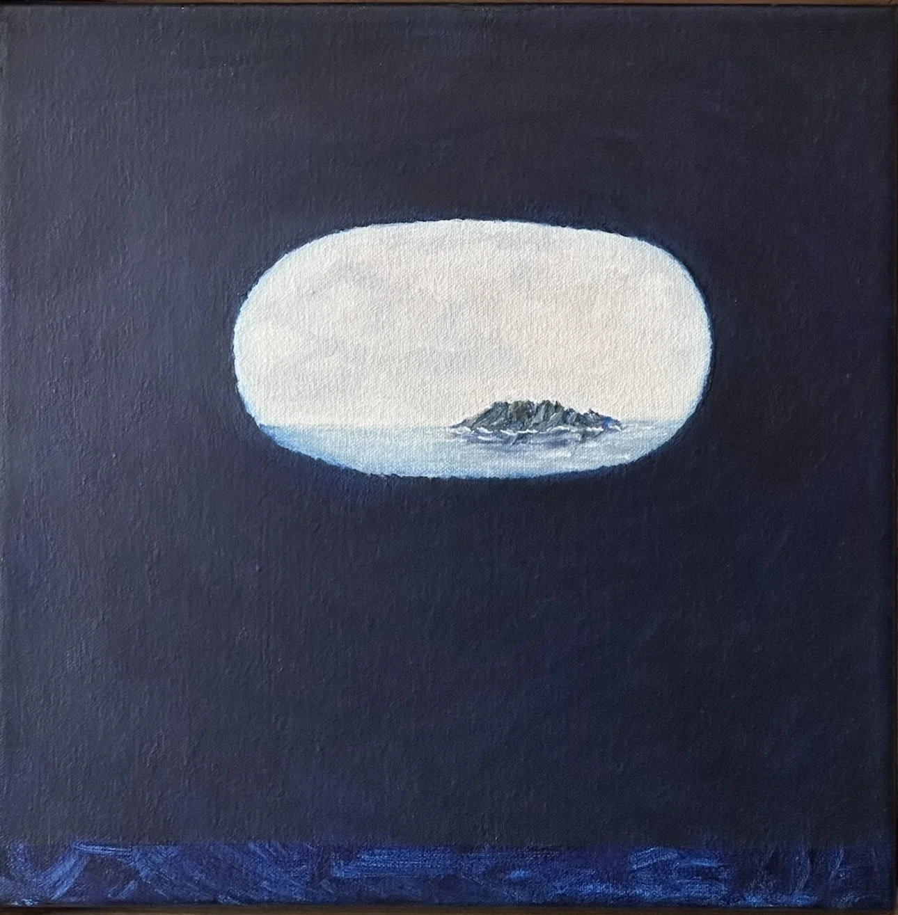 An Opening 30 x 30 cm framed oil on canvas $950