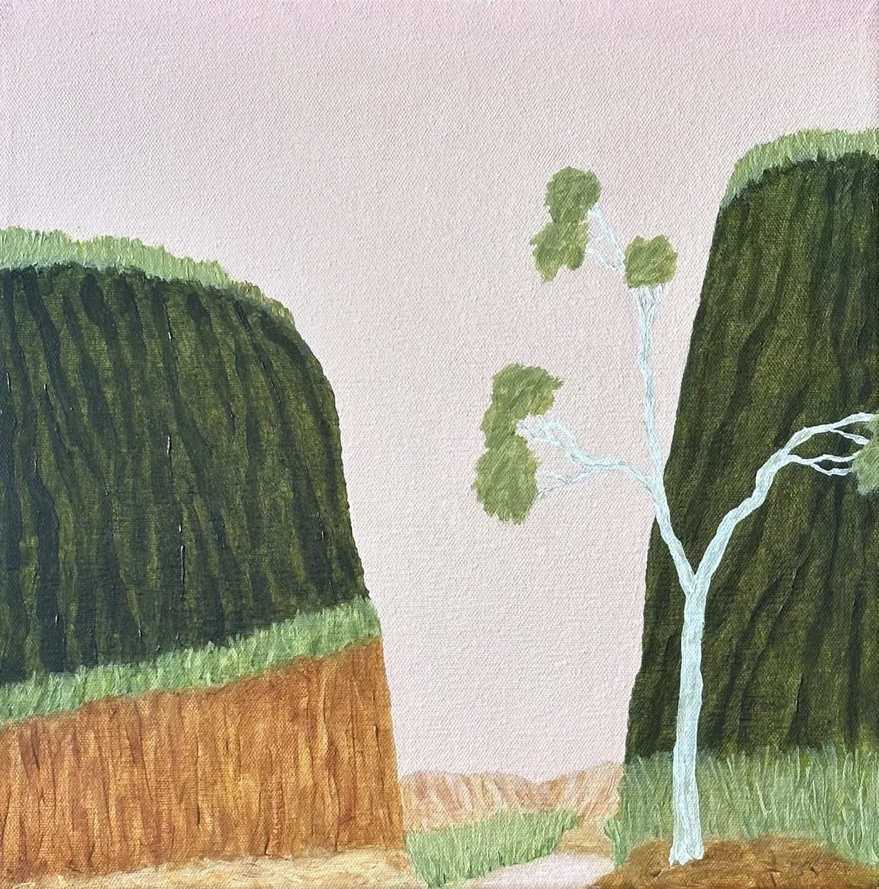 BRIGITA HAMMELL Gentle Aroma Of Lemon Scented Gum 30 x 30 cm framed oil on canvas $990