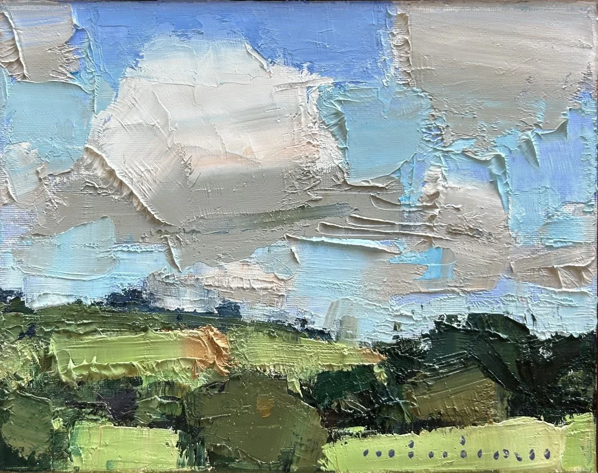 Passing Monument 25 x 20 cm framed oil on canvas $990