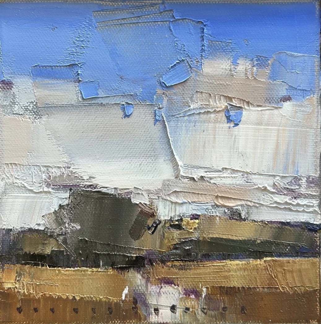 Fragment Of A Vista 15 x 15 cm framed oil on canvas $650