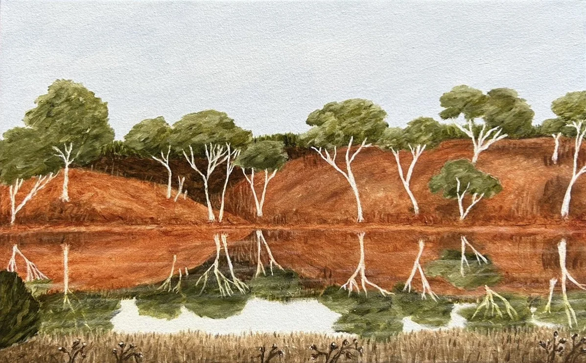 The Other Side Of The River 40 x 25 cm framed oil on canvas $1400