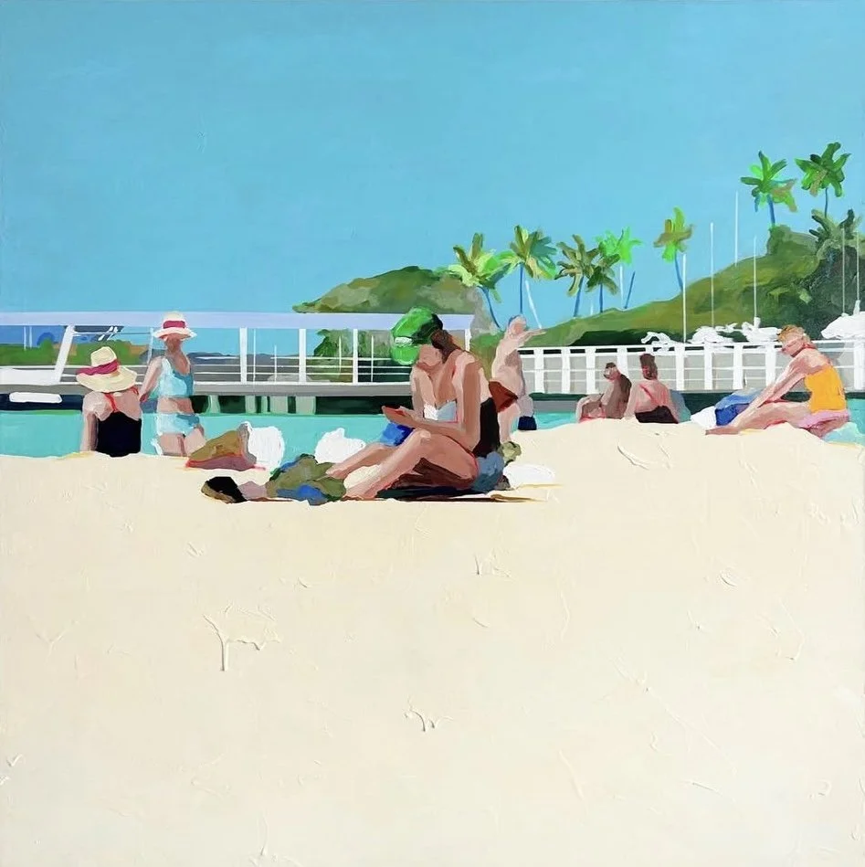 White Sands 100 x 100 cm framed acrylic on canvas $3950