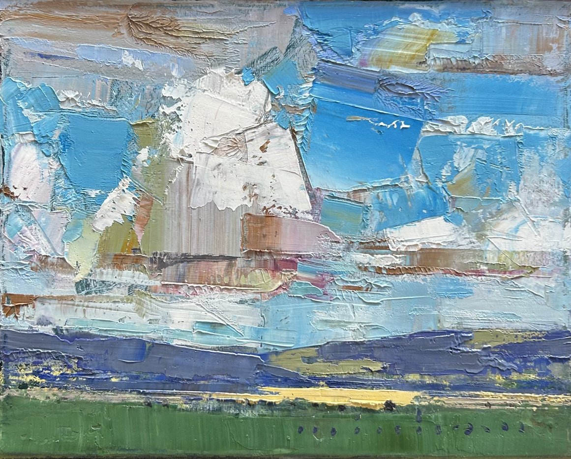 MINHAN CHO Ascending Light 25 x 20 cm framed oil on canvas $650