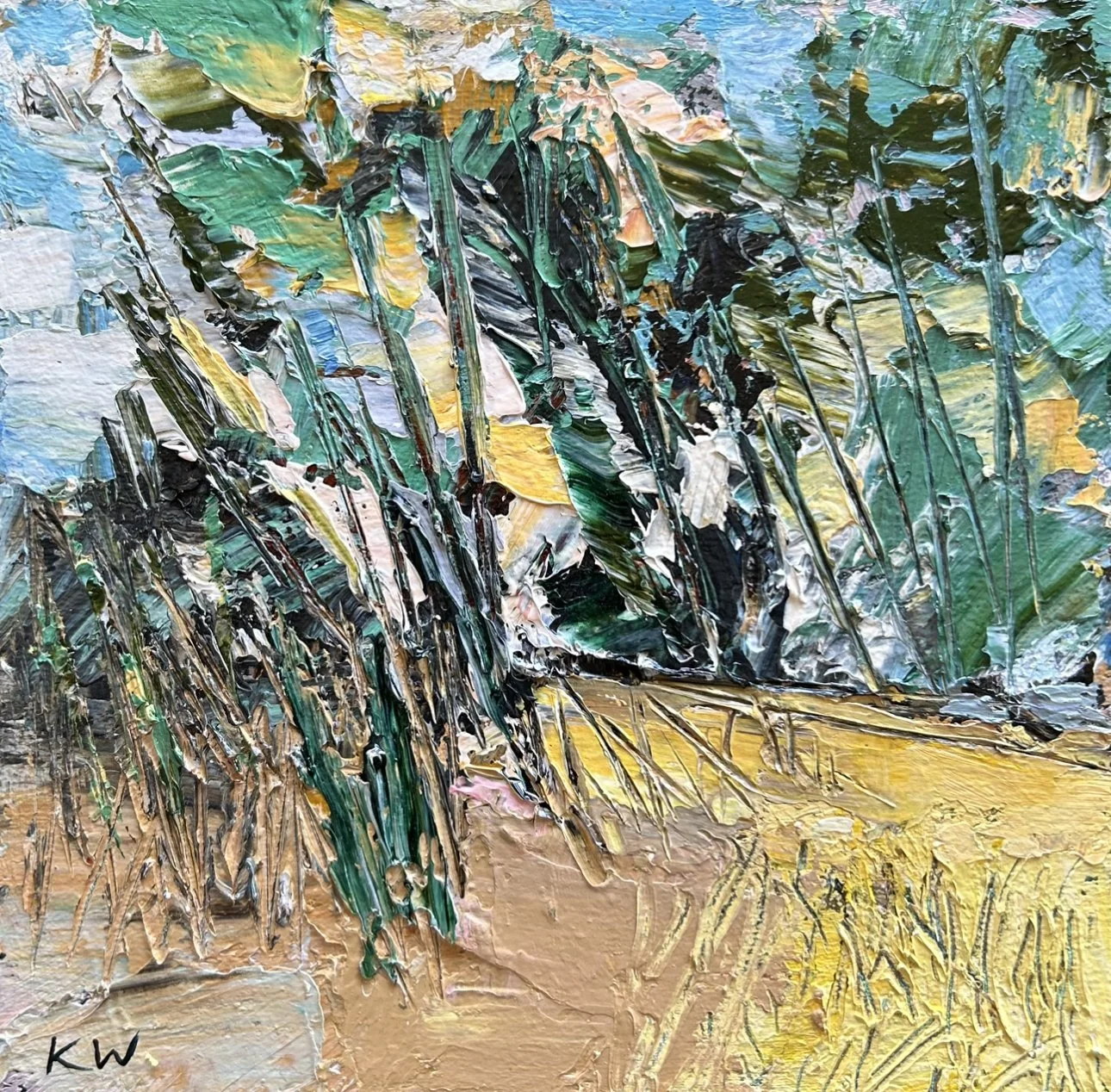 Field Motion II 20 x 20 cm acrylic on wood panel $320