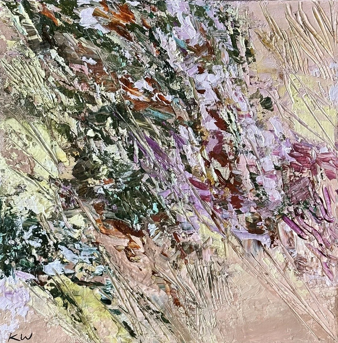 Garden Veil I 30 x 30 cm framed acrylic on canvas $690