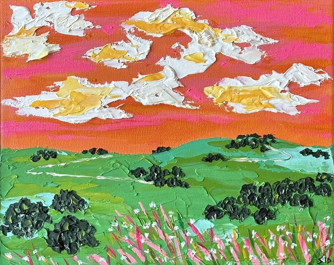 The Long Way Home 23 x 28cm framed acrylic on canvas $375