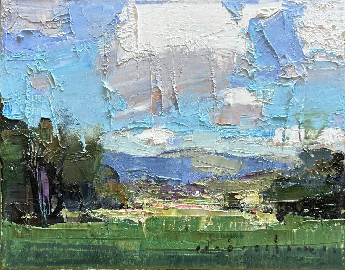 MINHAN CHO Gleams On The Meadow 25 x 20cm framed oil on canvas $990