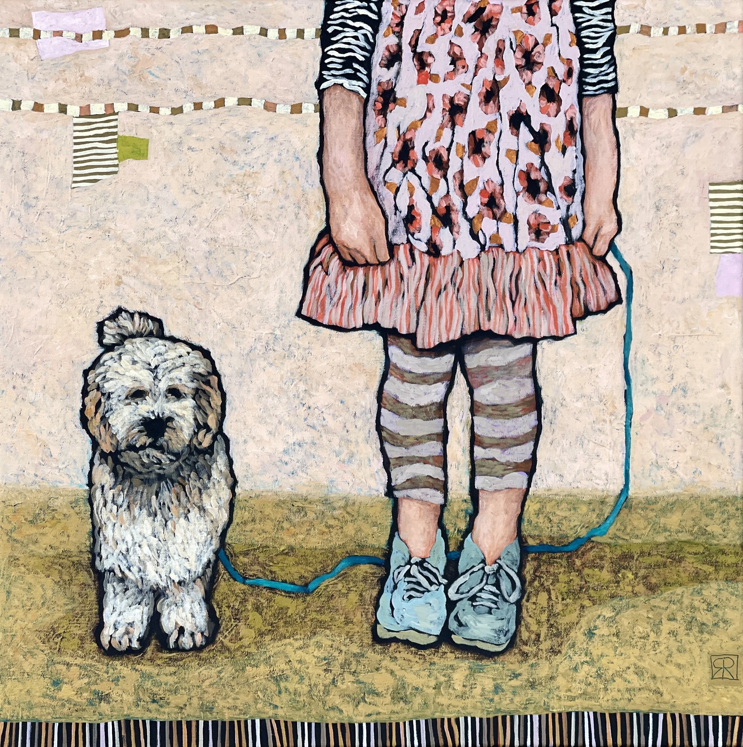 ROBYN RANKIN Buddy 50 x 50 cm framed acrylic on canvas $2000