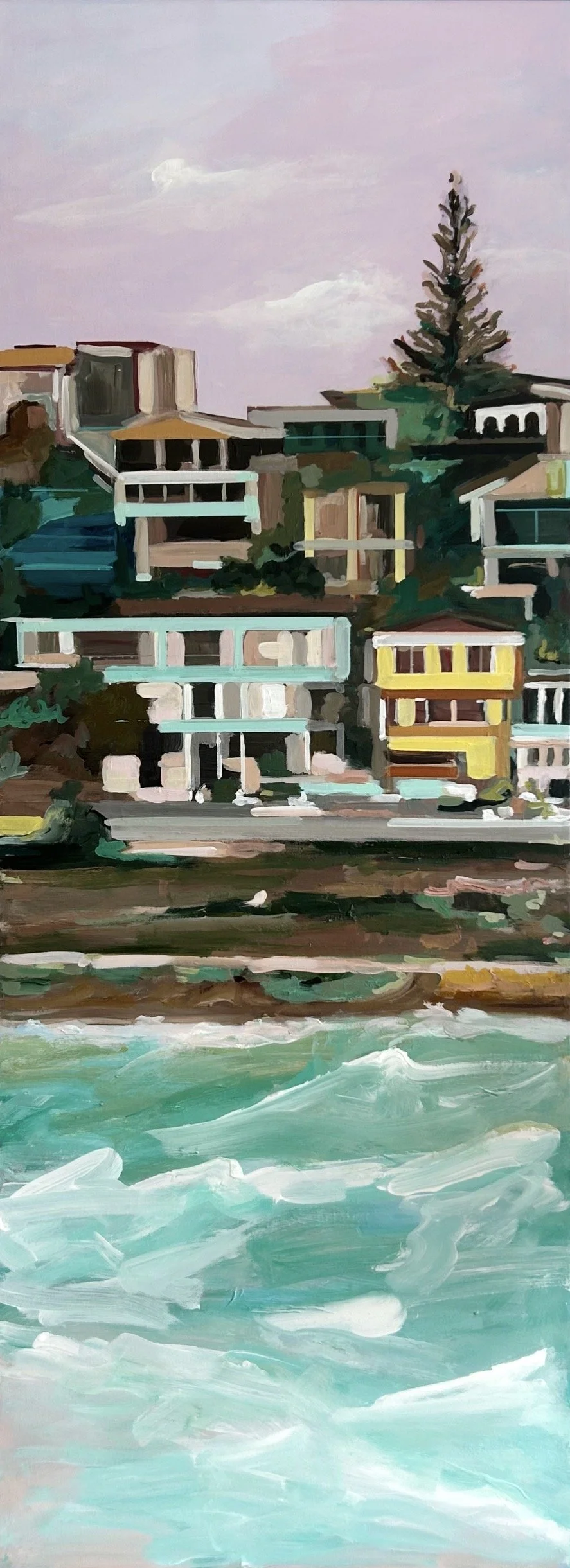 Bondi Horizon II 130 x 48cm framed acrylic on canvas $3000