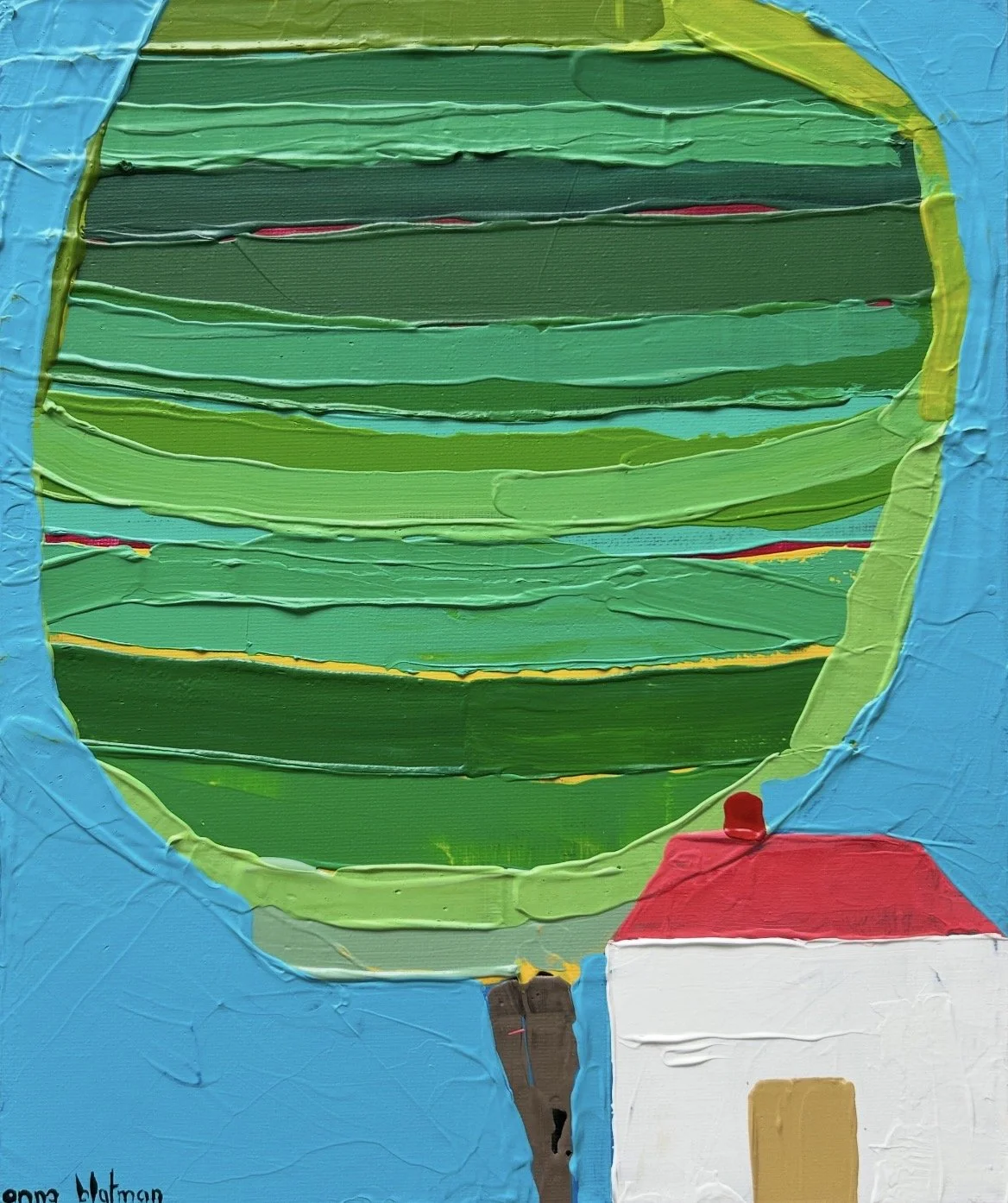 ANNA BLATMAN 31 x 26cm framed acrylic on canvas board $695