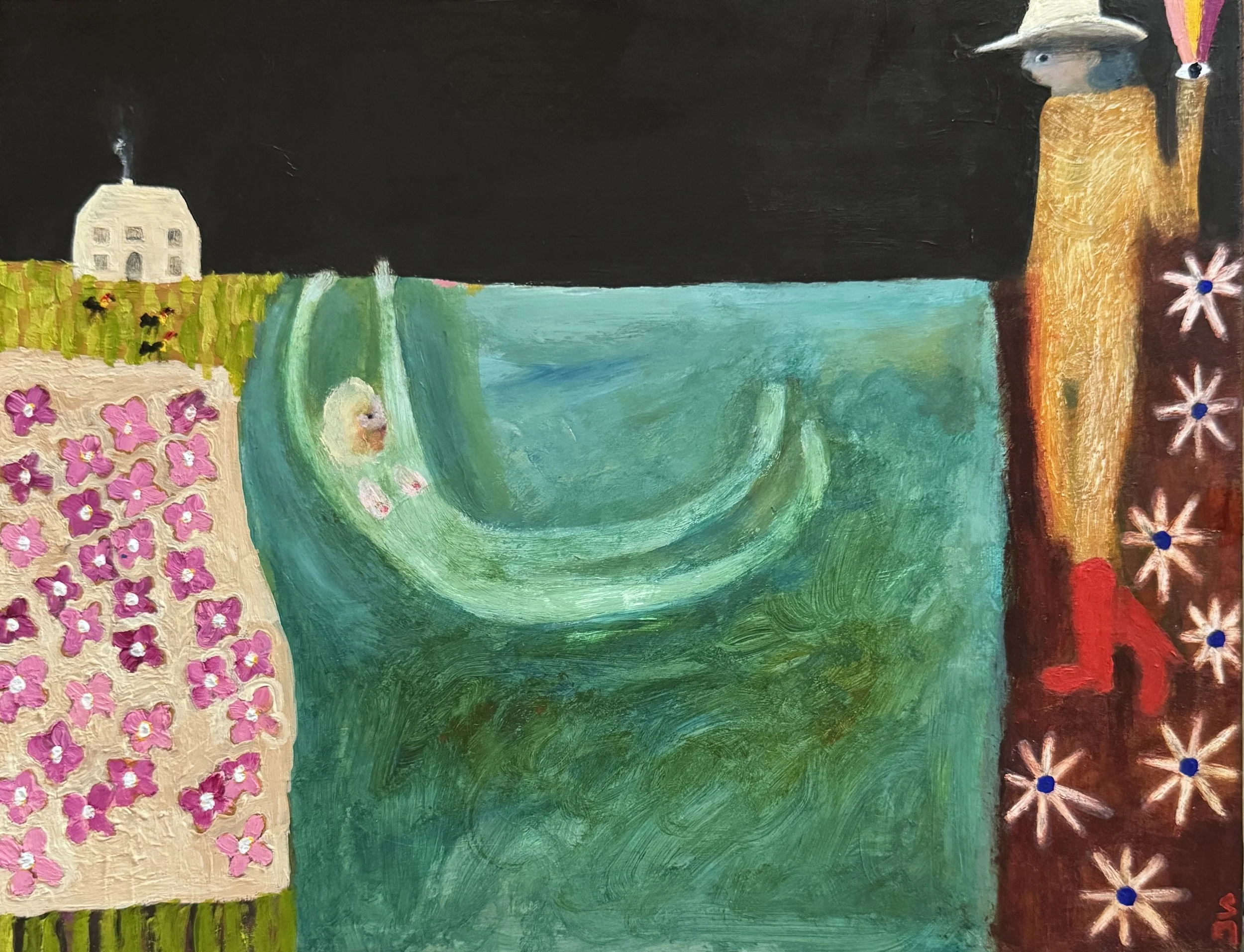 SUZI NOVAK Neath The Curse Of My Lovers Eyes 30 x 23 cm acrylic on wood $770