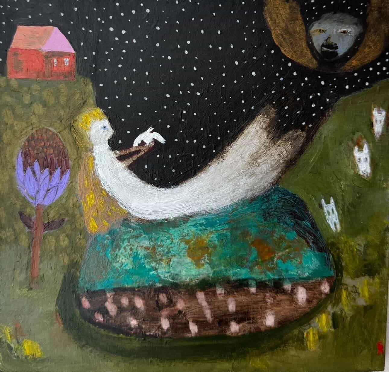 Mr Starman 20 x 19 cm acrylic on wood $450