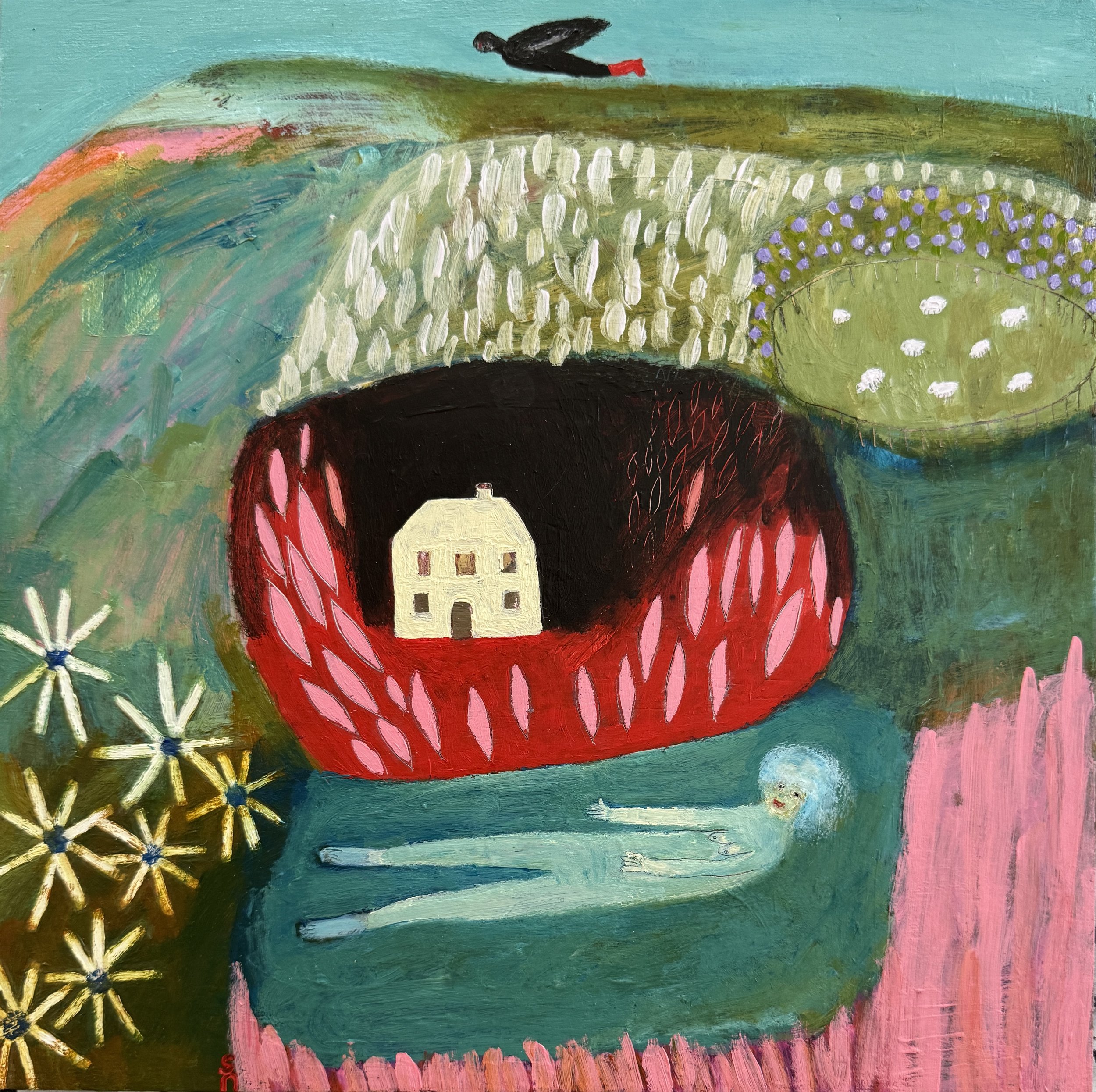 Lady Of Arcadia 29 x 29cm acrylic on marine $795