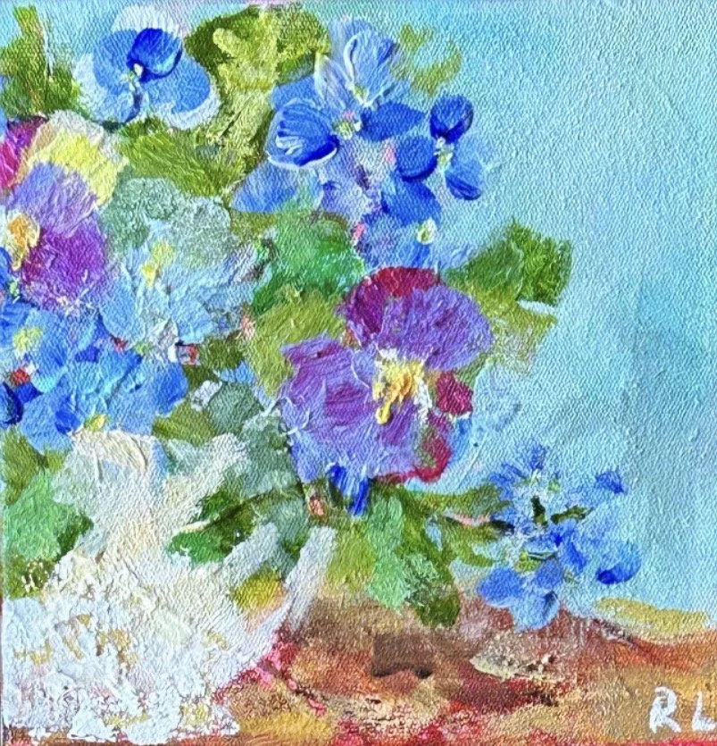 RACHAEL LITTLE 15 x 15 cm framed acrylic on canvas $400