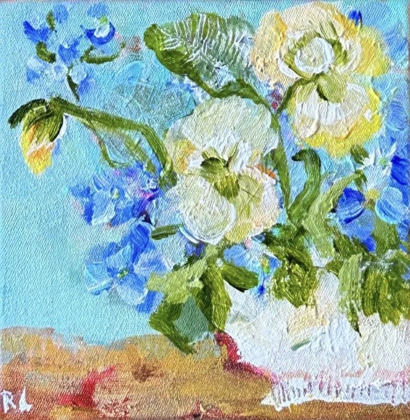 RACHAEL LITTLE 15 x 15 cm framed acrylic on canvas $400