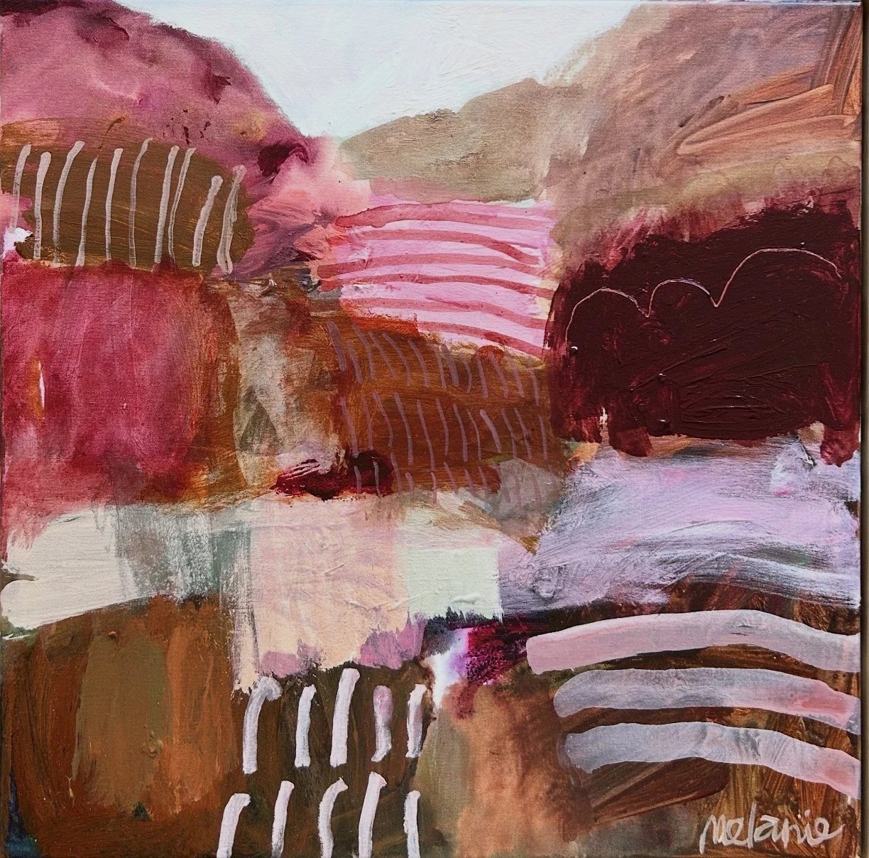 MELANIE OBST A Place We'd Call Home 50 x 50 cm framed acrylic on canvas $1100
