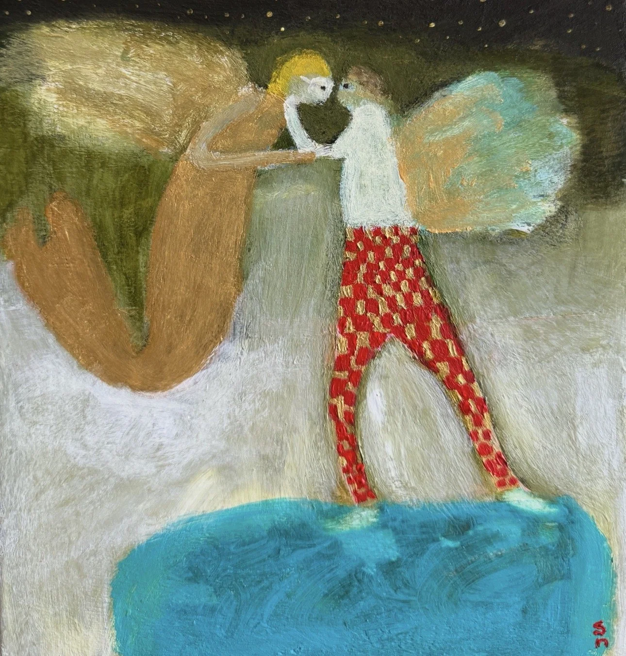 Dancing With The Stars 17 x 18.5cm acrylic on board $495