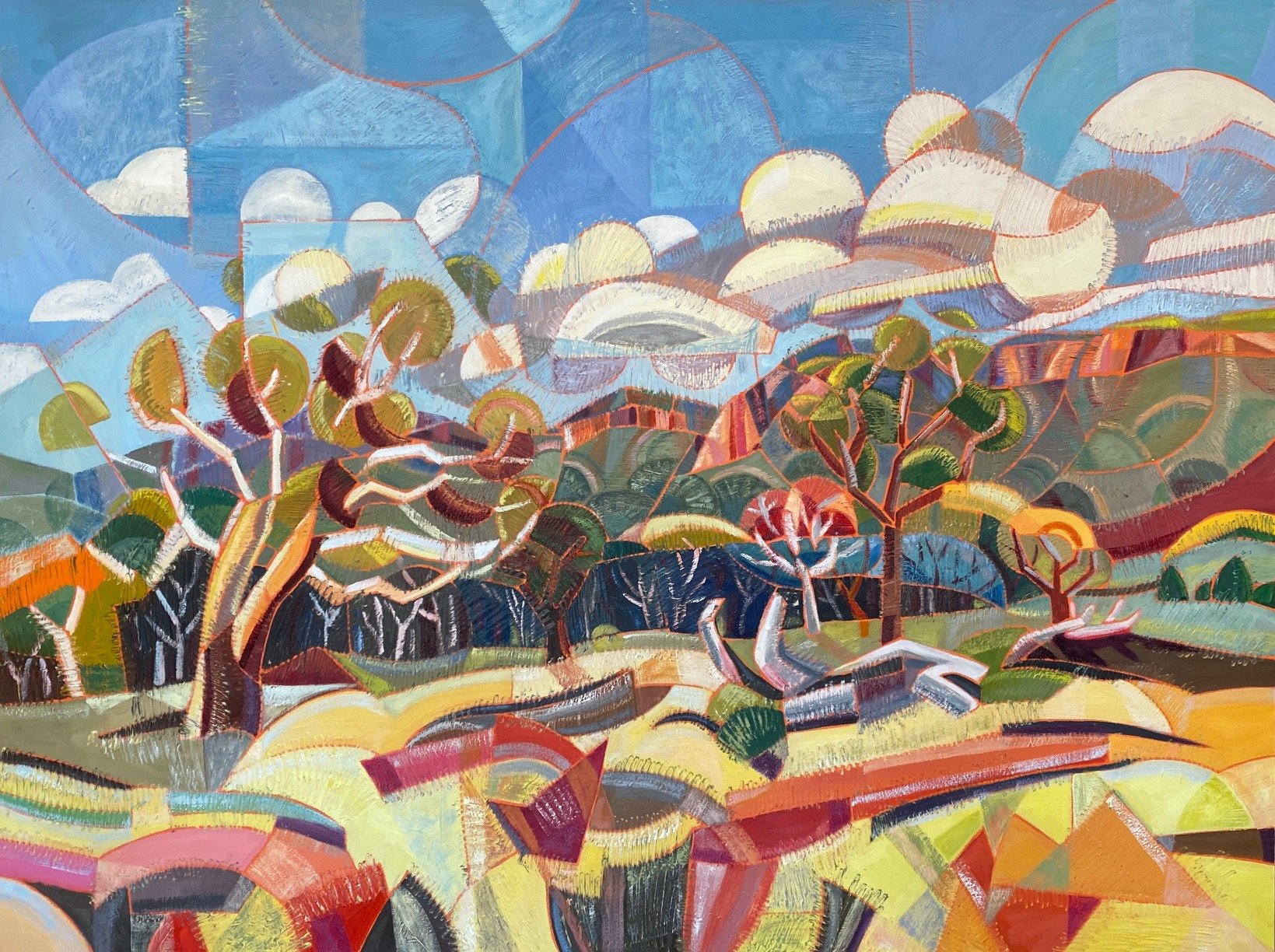 RACHEL HANNAN Where The Horses Rest 91 x 122 cm oil on canvas $3500