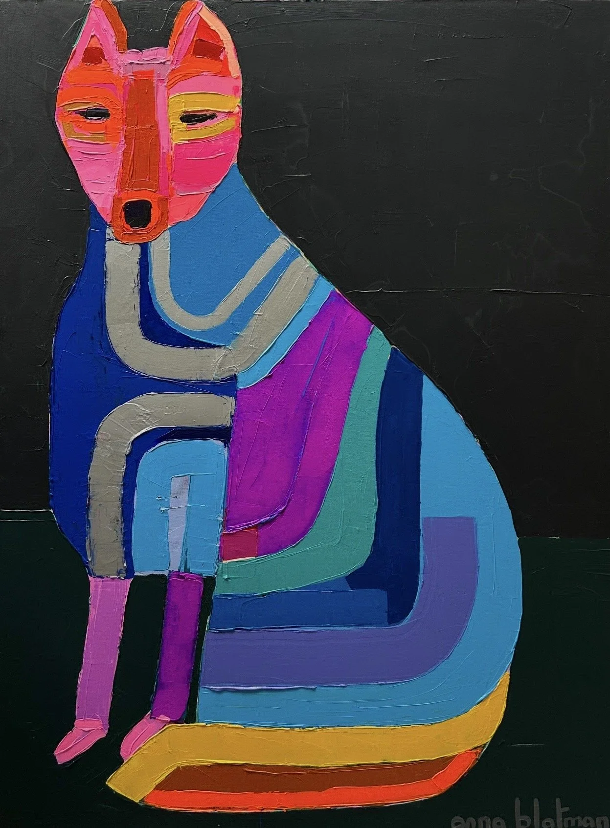 ANNA BLATMAN Floyd 91 x 122 cm framed acrylic on canvas $3600