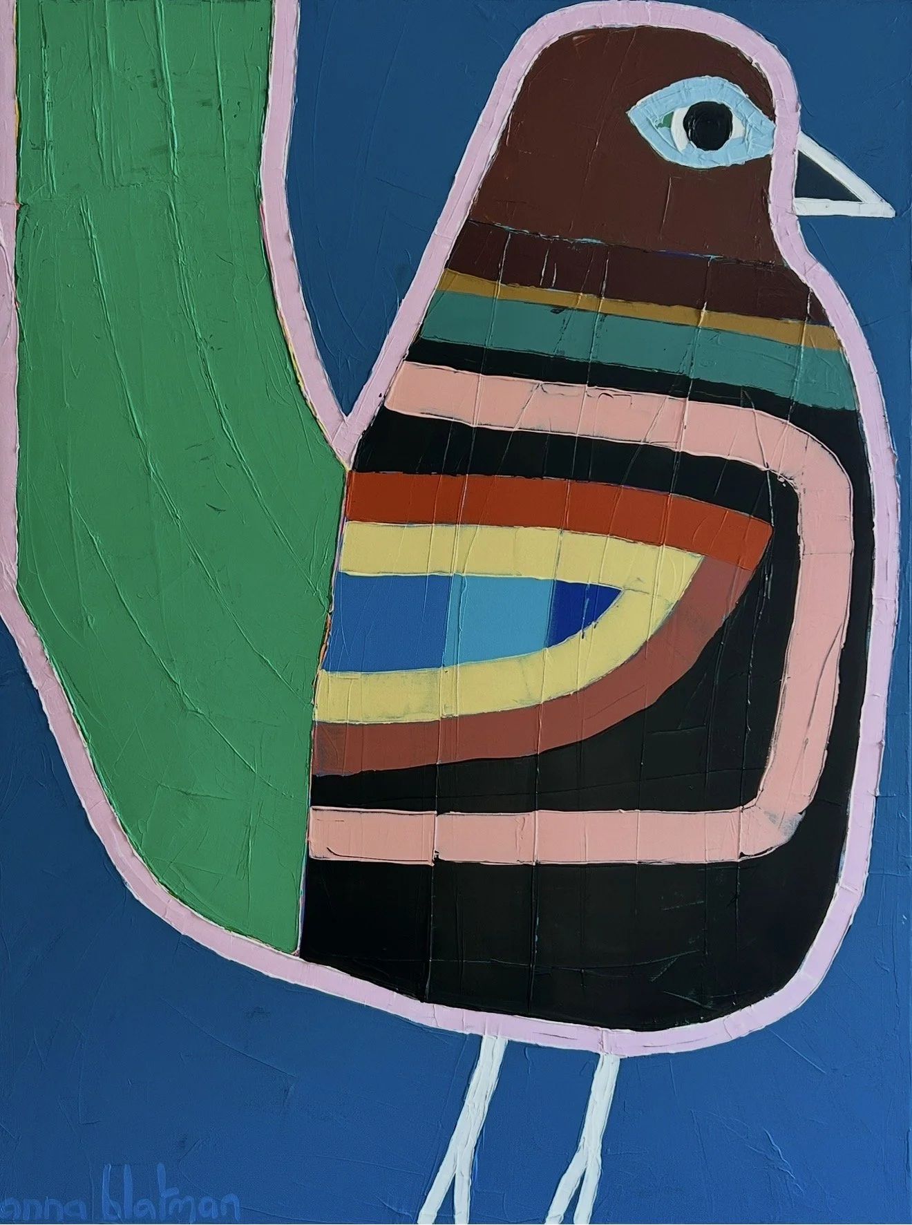 ANNA BLATMAN Giovanni 91 x 122 cm framed acrylic on canvas $3300