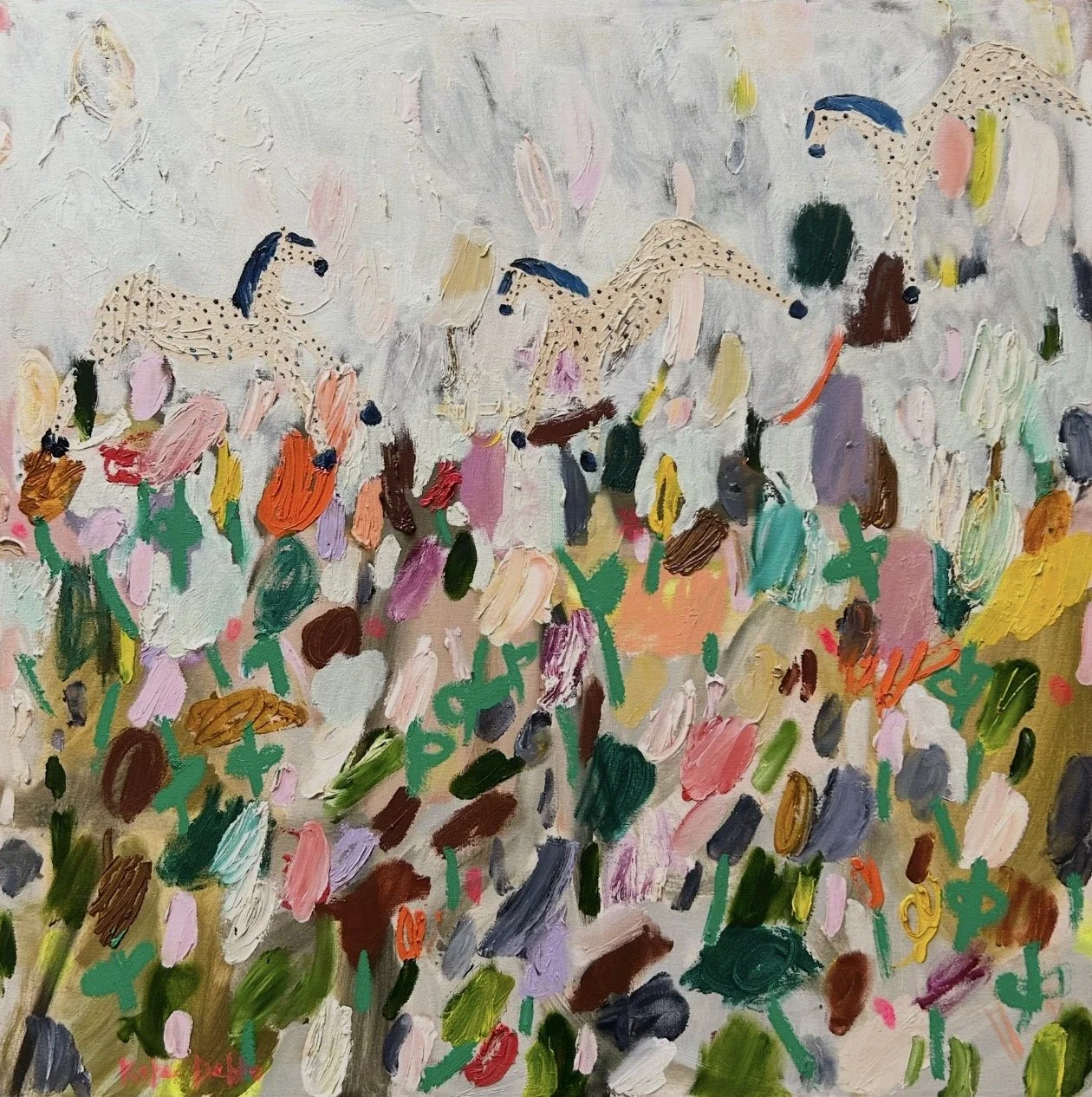 Love Letters 91 x 91 cm framed oil on canvas $3600