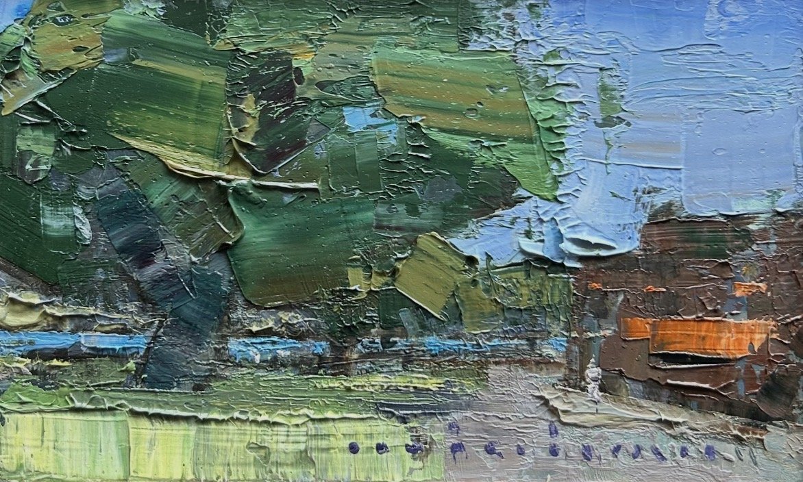 MINHAN CHO Sandgate Coastal Shade 20.5 x 13 cm framed oil on canvas $695