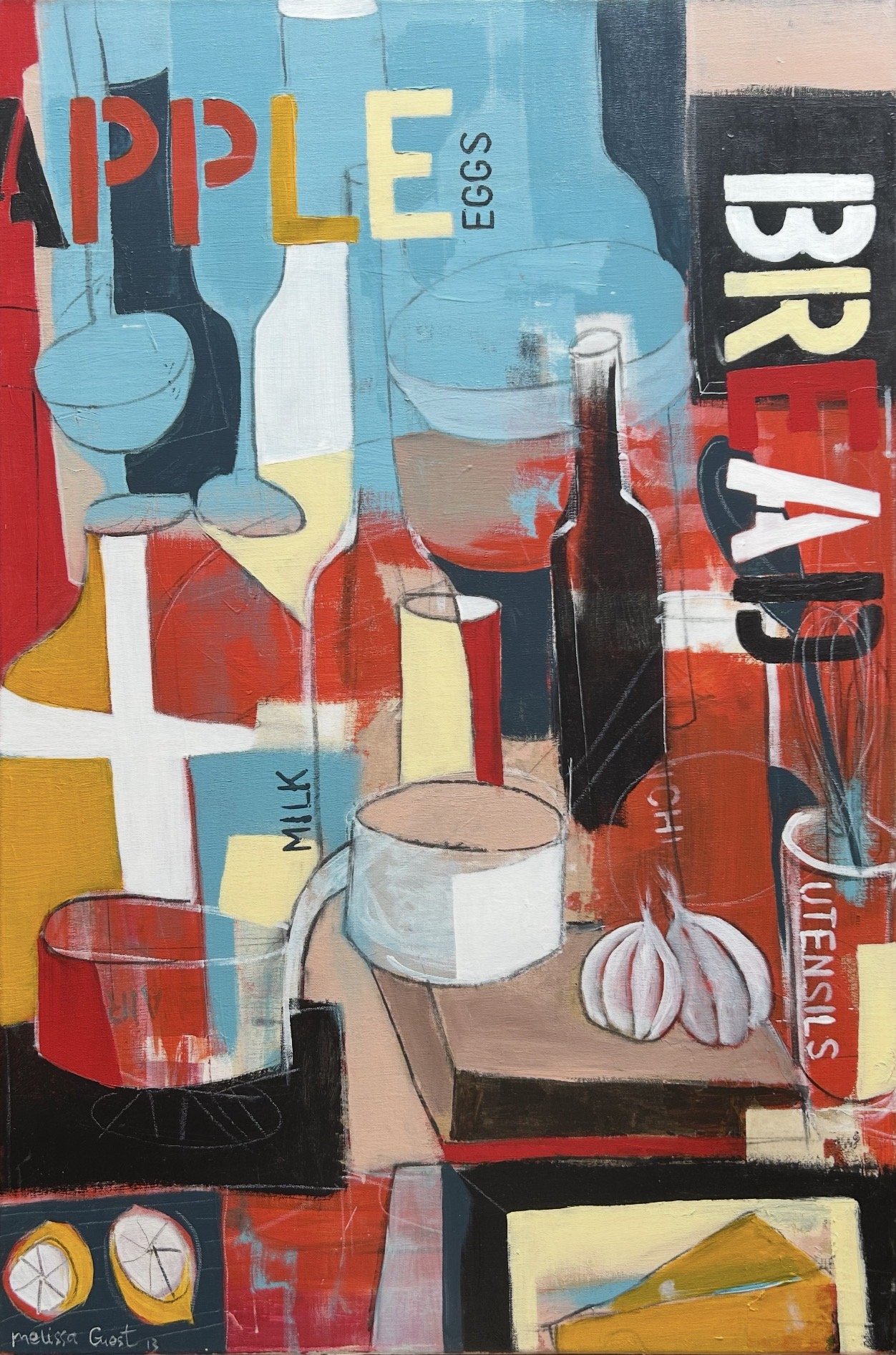 Kitchen Landscape 96 x 66 cm framed acrylic on canvas $2500
