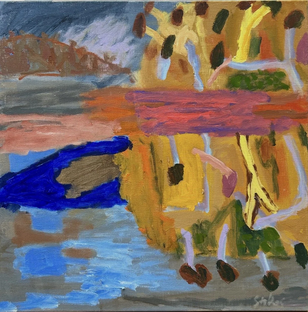Joy To The World 61 x 61 cm framed acrylic on linen $2000