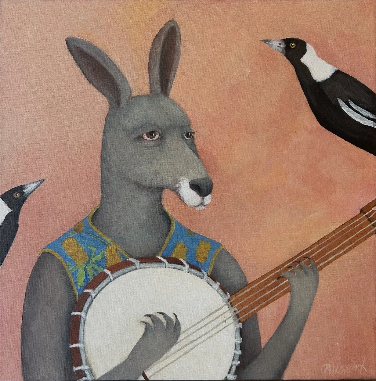 This Is The Story Of Betty Blue 50 x 50 cm framed acrylic on canvas $2300