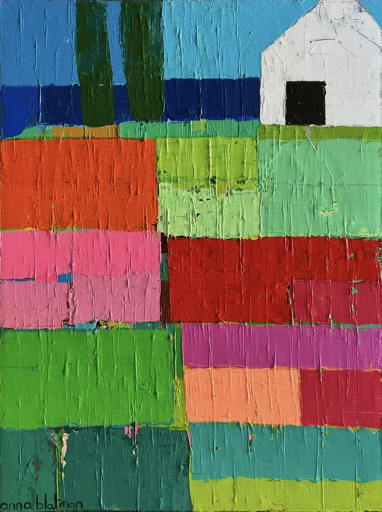 ANNA BLATMAN Boorowa 91 x 122cm framed acrylic on canvas $3300