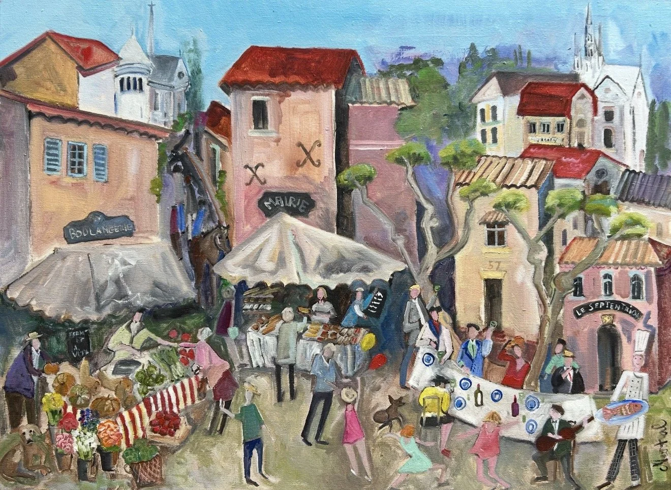Long Lunch at the Marketplace 61 x 45 cm oil on canvas $2695