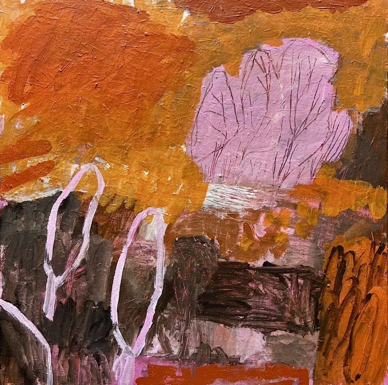 KIM BARTER Boundaries 100 x 100 cm acrylic on canvas $