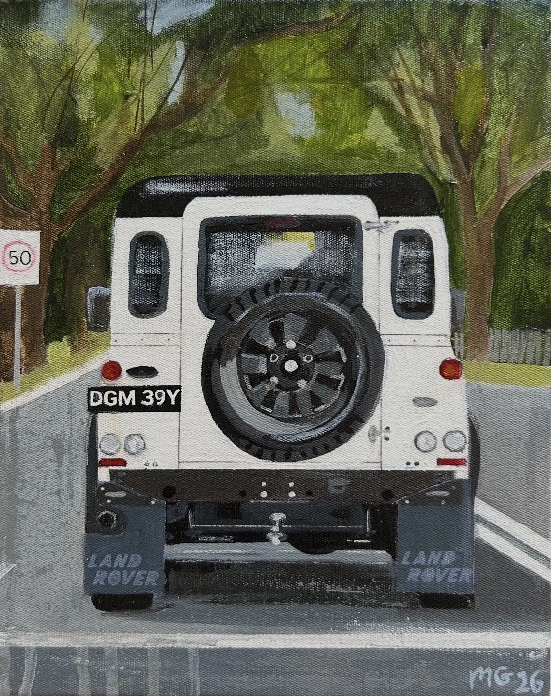 MELISSA GUEST White Defender Sydney 28 x 23 cm framed acrylic on canvas $750