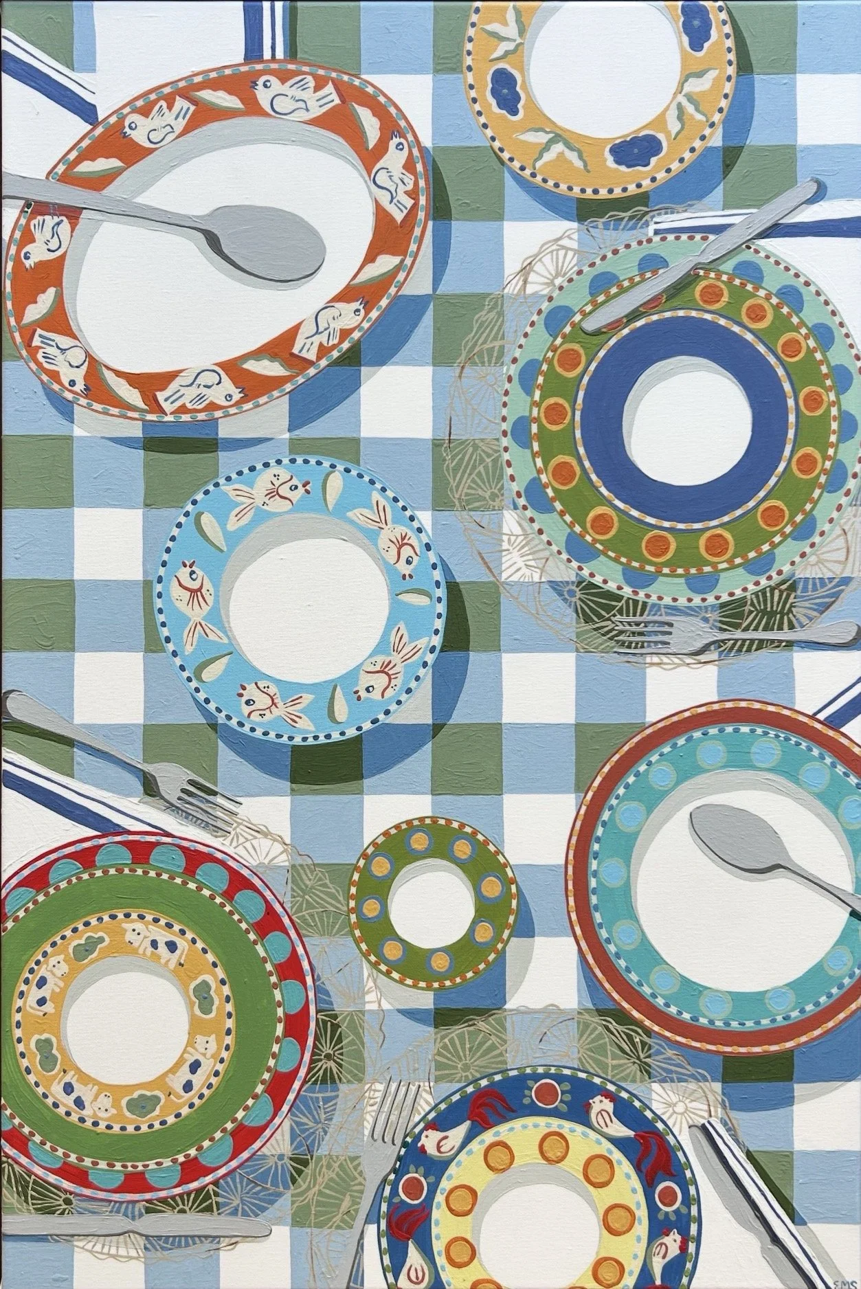 A Picnic In Italy 90 x 60 cm framed acrylic on canvas $2495
