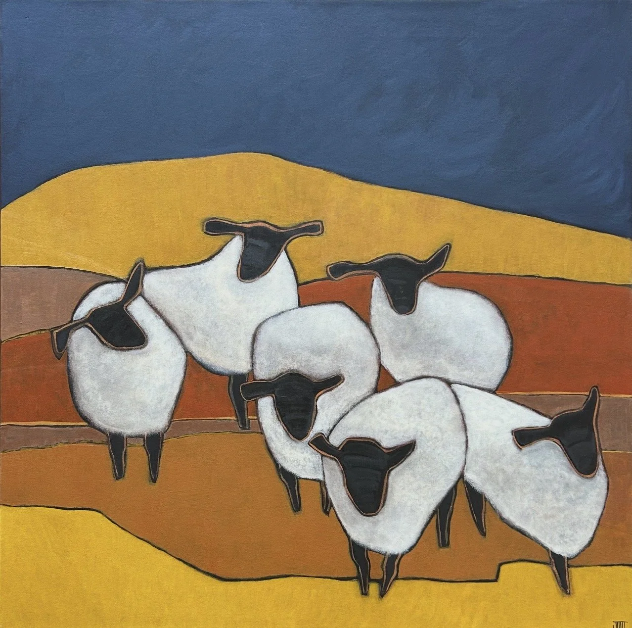 JULIA BOROWSKI Looking For Mary 100 x 100 cm framed acrylic on canvas $2900