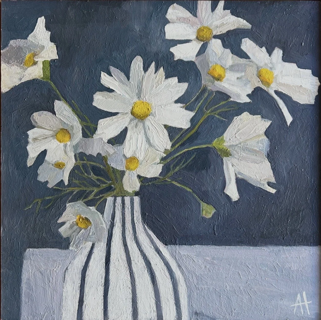 ALICE TILLEY Cosmos I 32 x 32cm framed oil on board $695