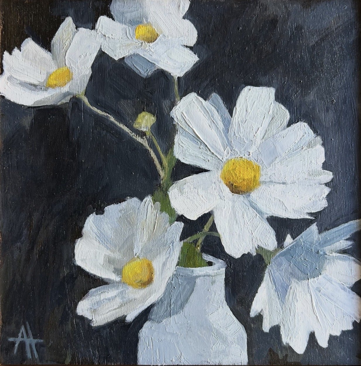ALICE TILLEY Cosmos II 40 x 40cm framed oil on board $795