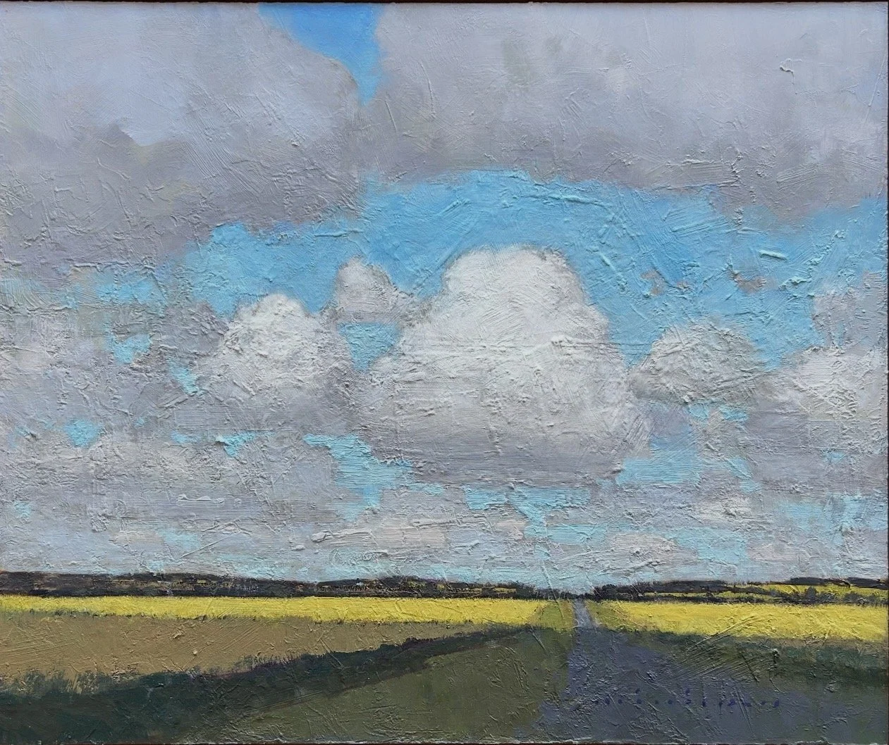 MINHAN CHO Under A Wagga Sky 60 x 50cm framed oil on board $2500
