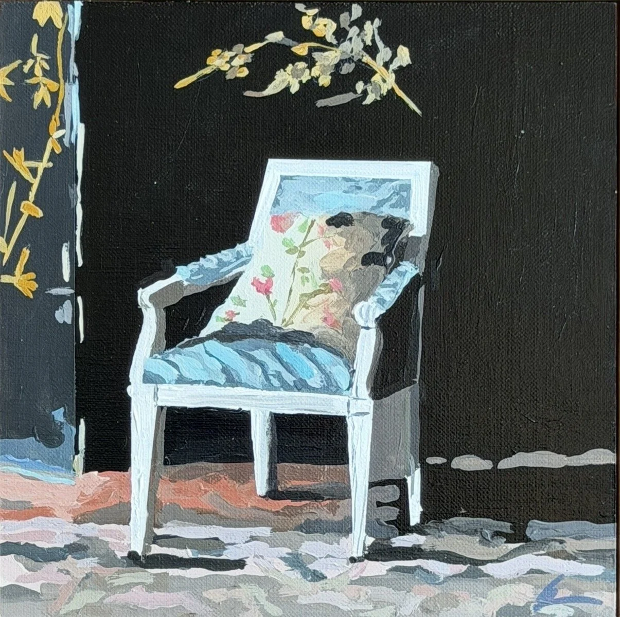 GINA DEBINSKI Elegance 20 x 20cm framed acrylic on board $725