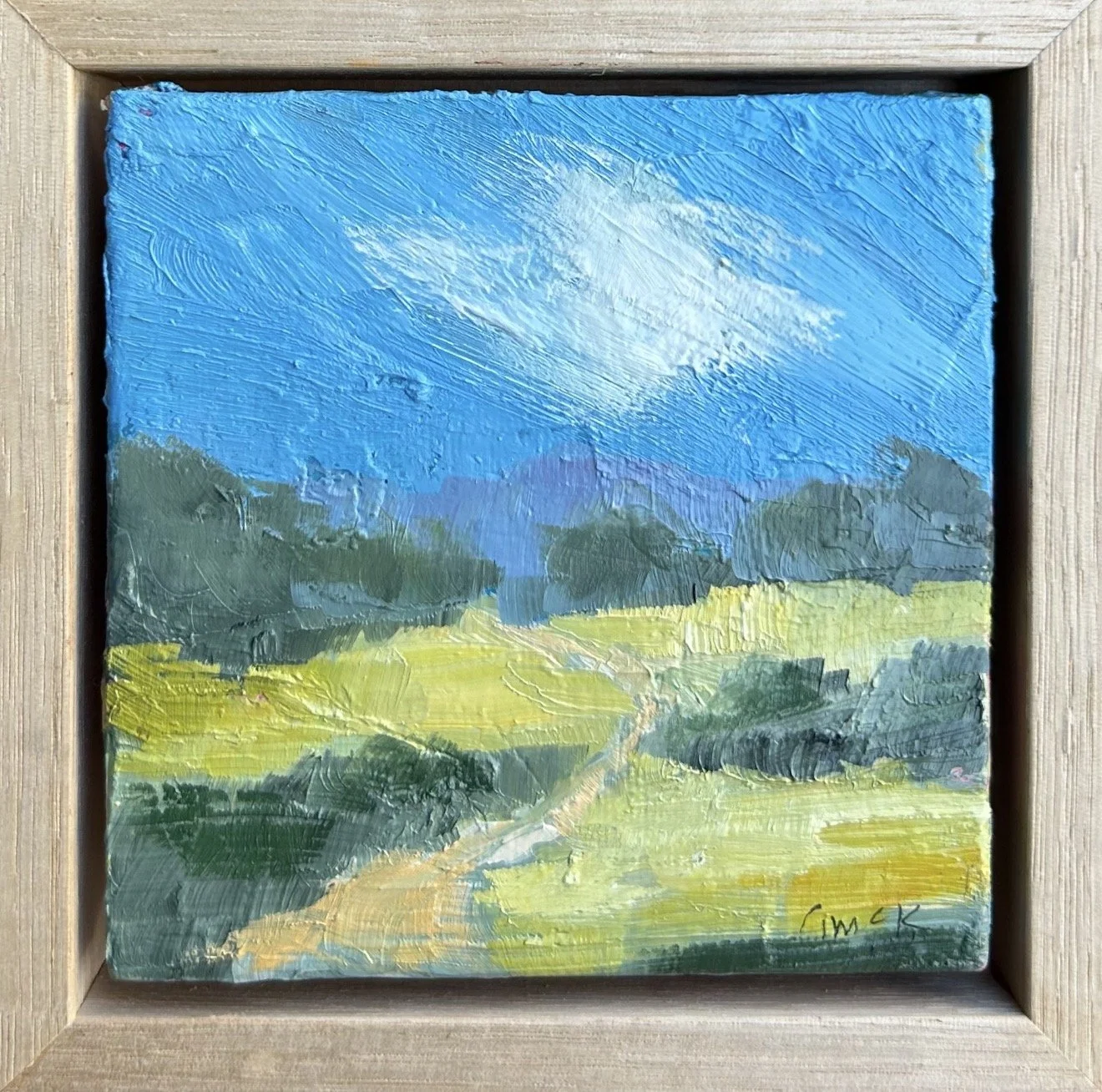 Cloud Moving Slowly 13 x 13cm framed oil on canvas board $295