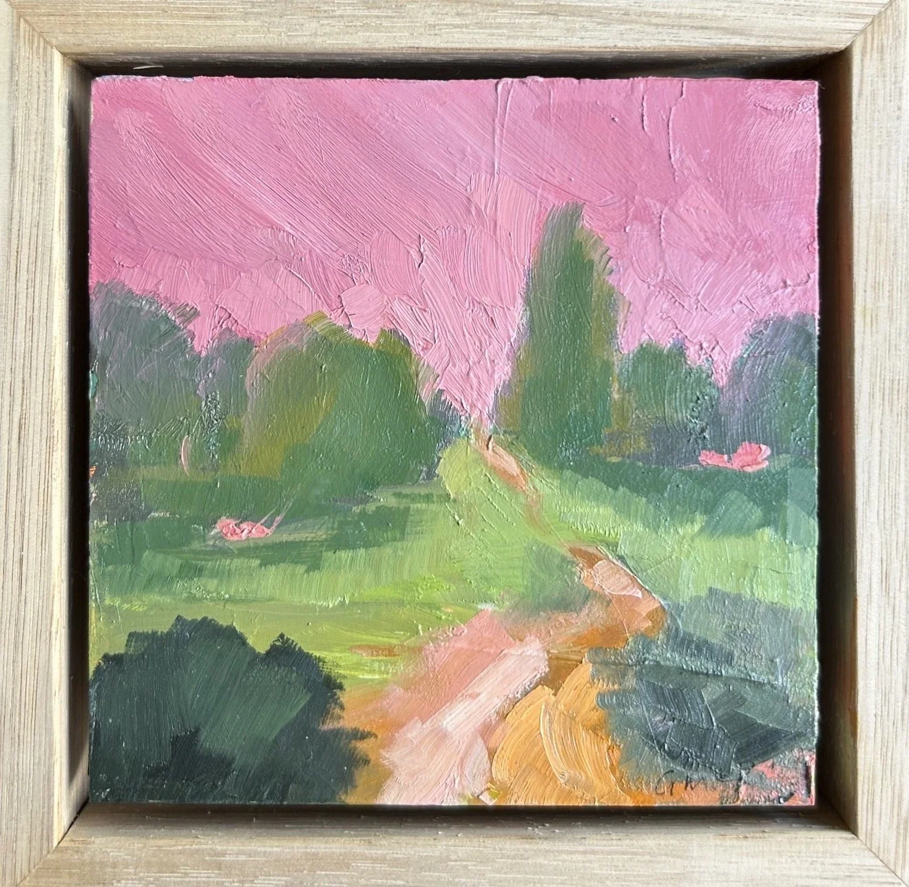 Dusk Fall I 13 x 13cm framed oil on canvas board $295