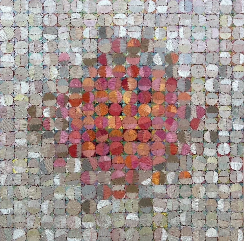 For The Love Of Pink 122 x 122cm oil on canvas $4200
