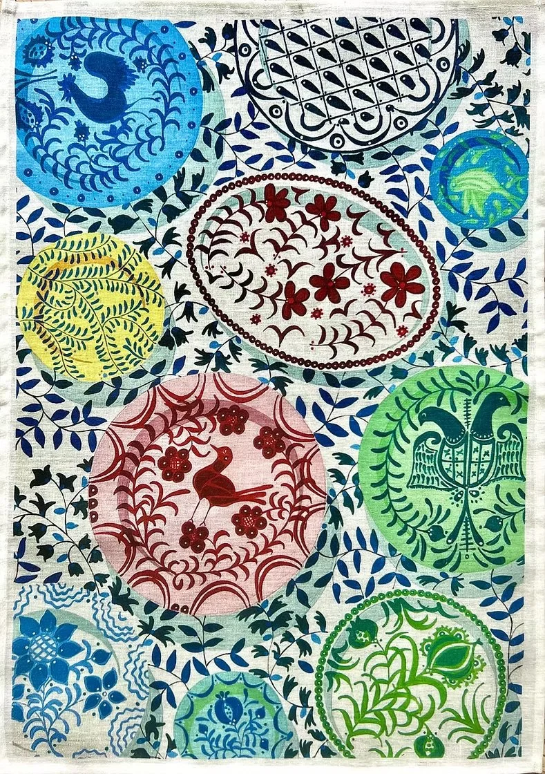 Emma Sheehan Tea Towel - Granada Plates