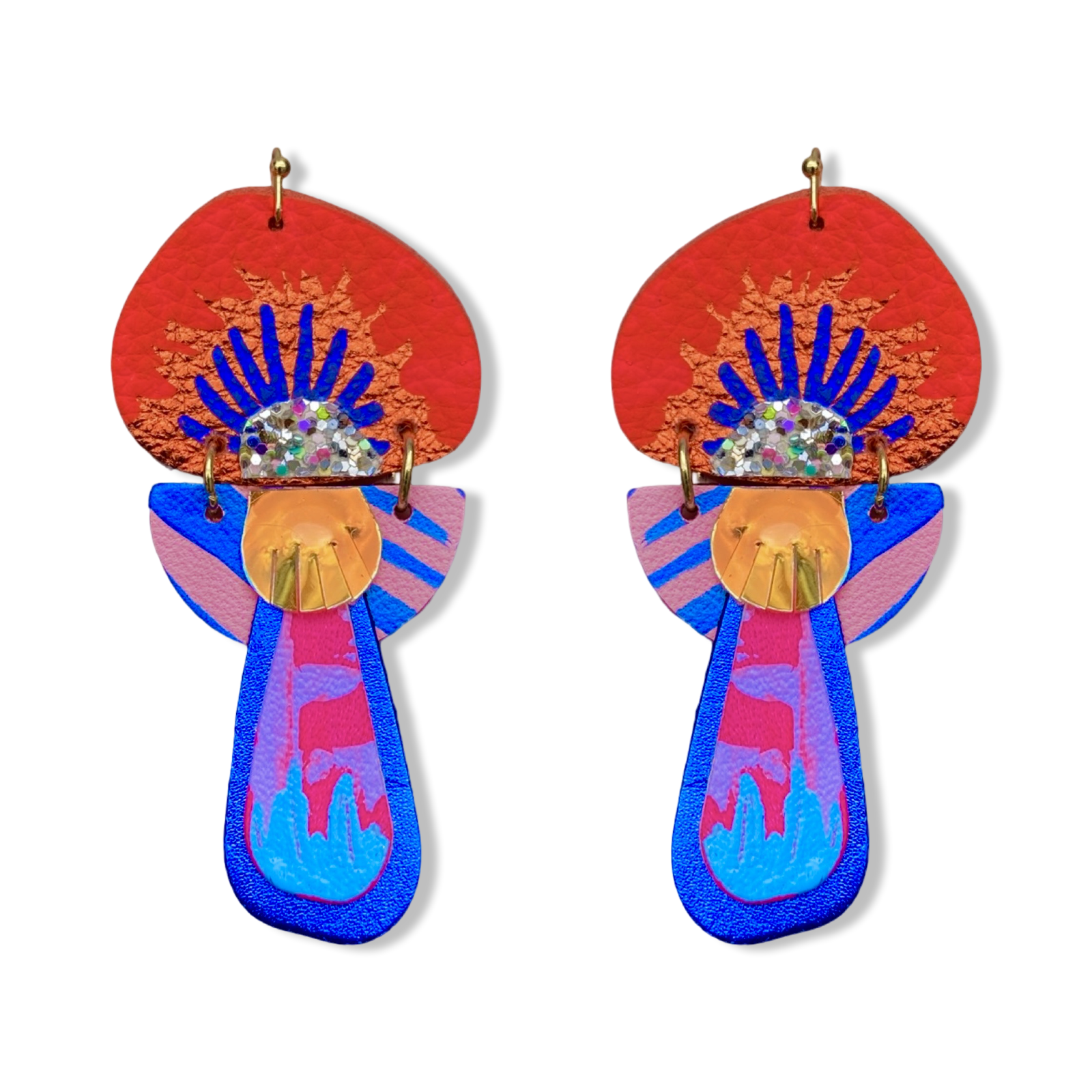 Polka Polly Earrings - Scarlet Blossom