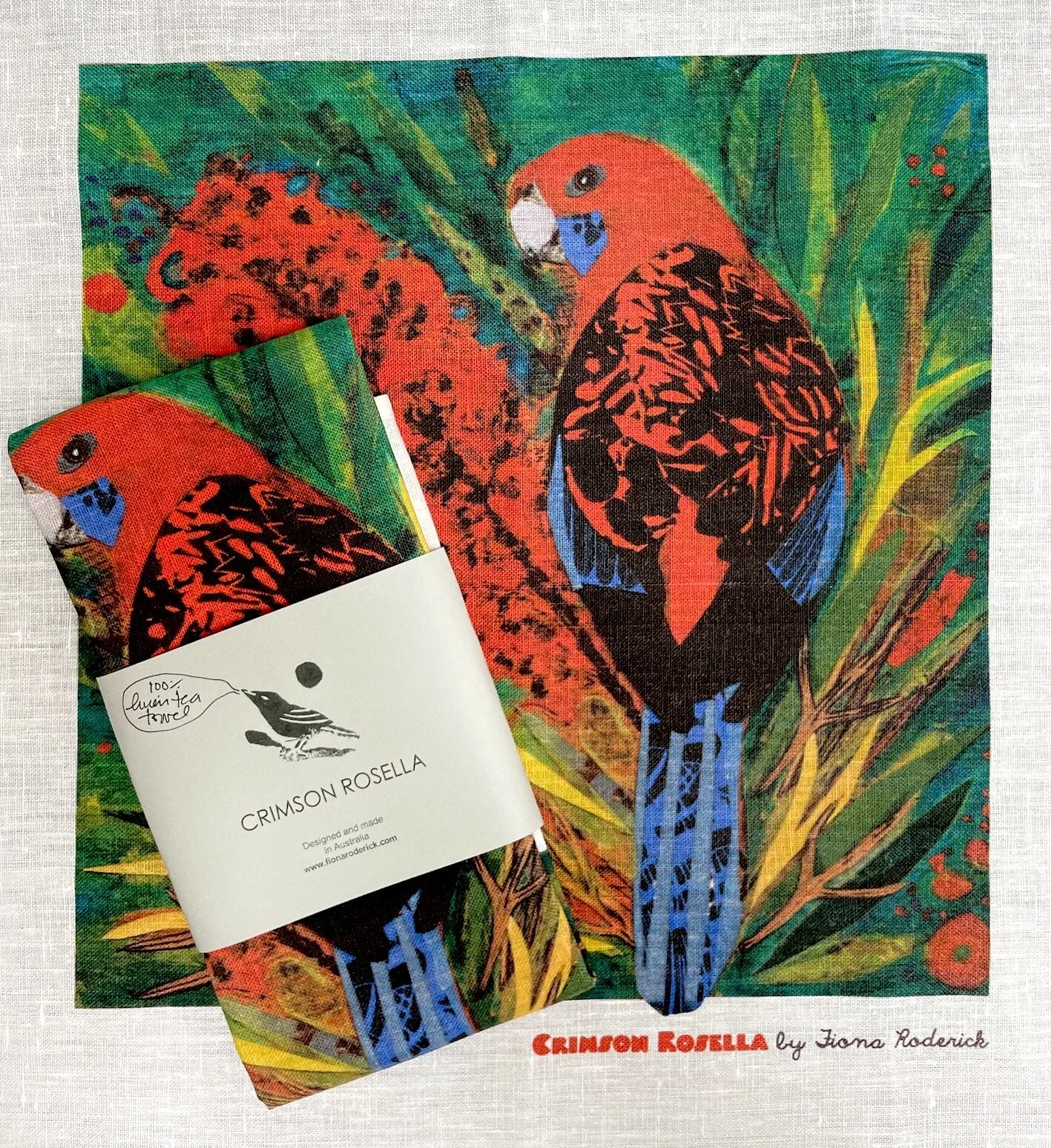 Crimson Rosella Tea Towel