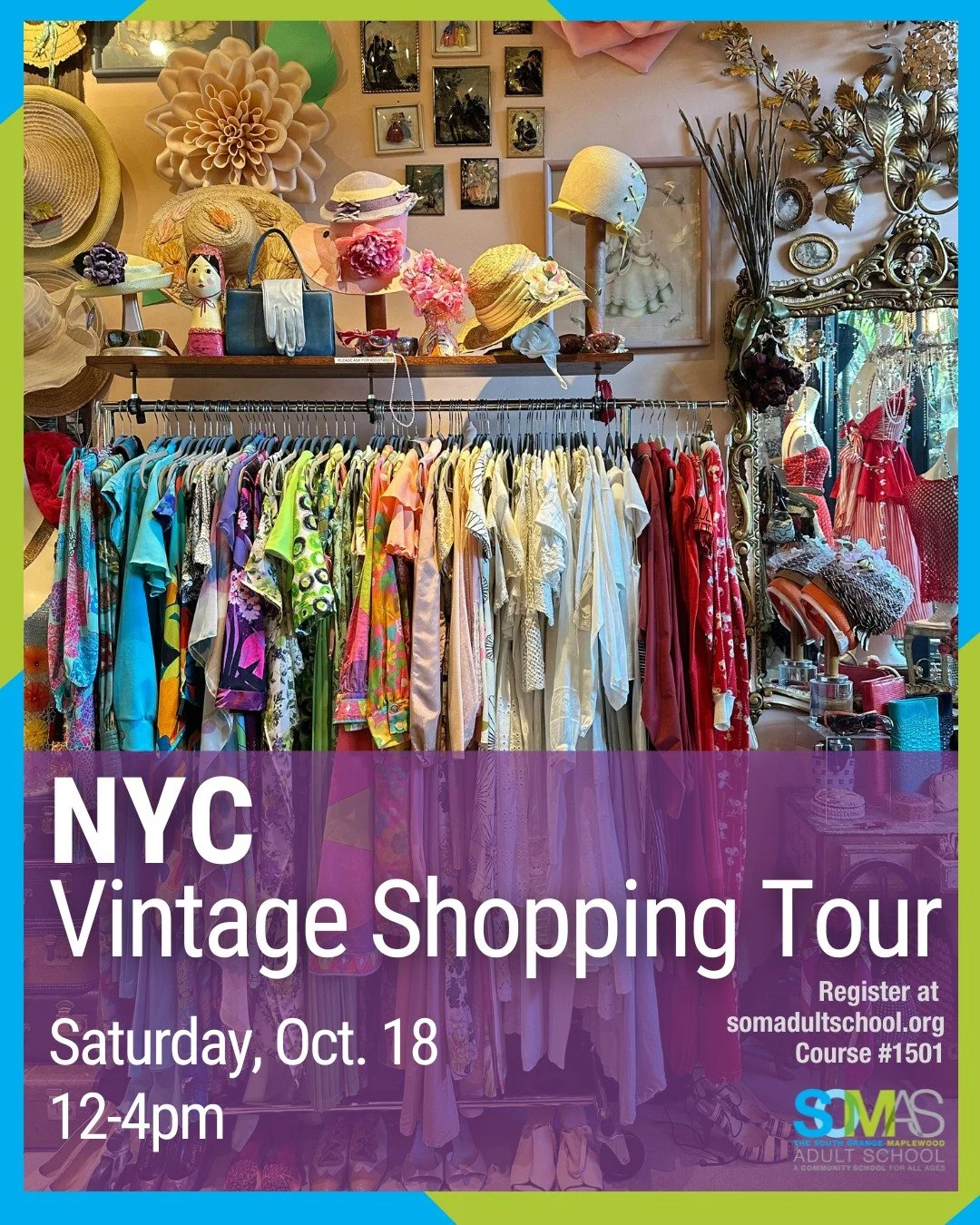 Our NYC Vintage Shopping Tour returns this Saturday, Oct. 18 🛍️ 

Spend the day discovering fashion in NYC! Start with a tour of the Museum Fashion Exhibit at F.I.T. NYC and then visit a local flea market, thrift shops and designer resale shops. Sho