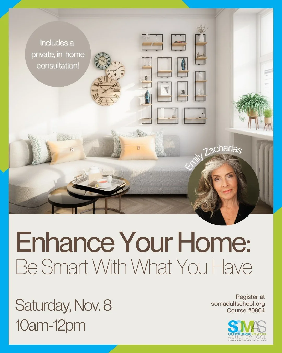 &quot;Enhance Your Home: Be Smart With What You Have&quot; returns this Saturday, Nov. 8! 

Did you ever walk into someone's home and think &quot;how did they do that?&quot;

The first of this two-part class takes place in a historic Maplewood home d