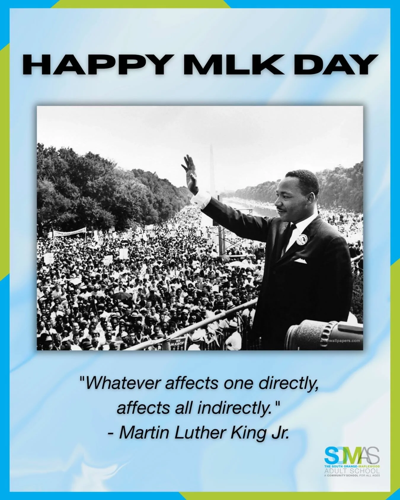 Today, the Adult School honors MLK&rsquo;s legacy of unity, inclusion and equality for all. #HappyMLKDay #MLKDay2026
