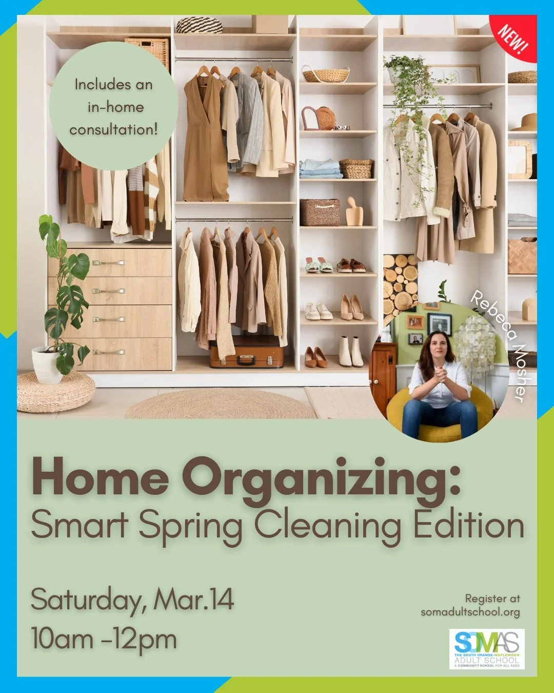 NEW&mdash;Join us on Mar. 14 for Home Organizing: Spring Cleaning Edition with @spacecomposer! 

One classroom session followed by a home consultation! This course is designed to help you tackle the mental and physical challenges of decluttering and 